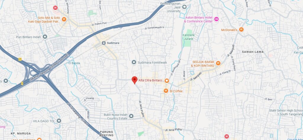 lokasi alta citra bintaro